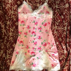 Silky pink laced dress